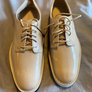 Zara Nude Patent Platform Bluchers Oxfords Sz US 9